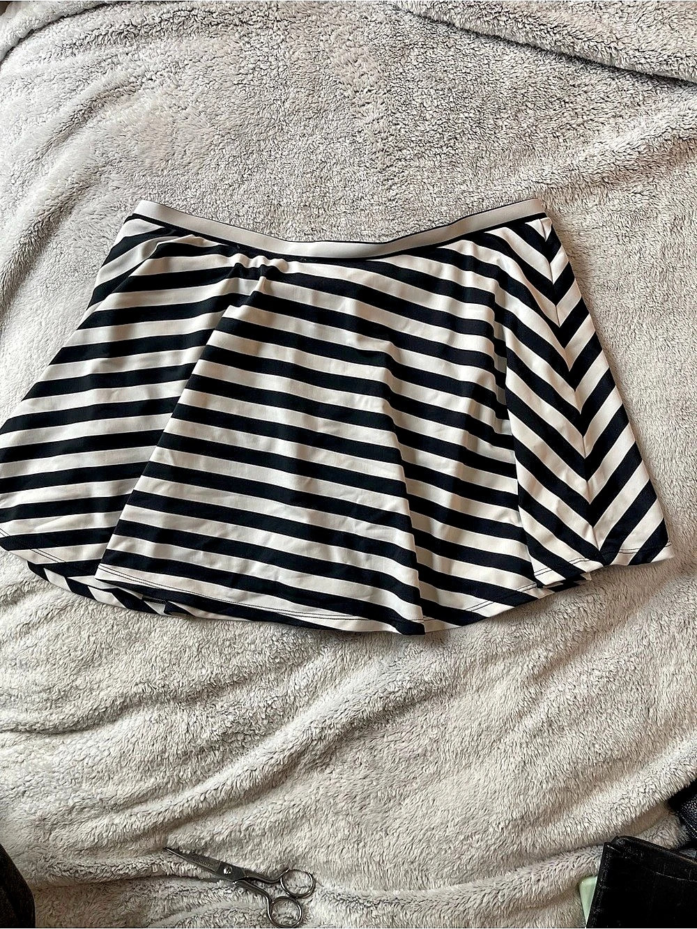 Striped Swim Bottom in Black & White